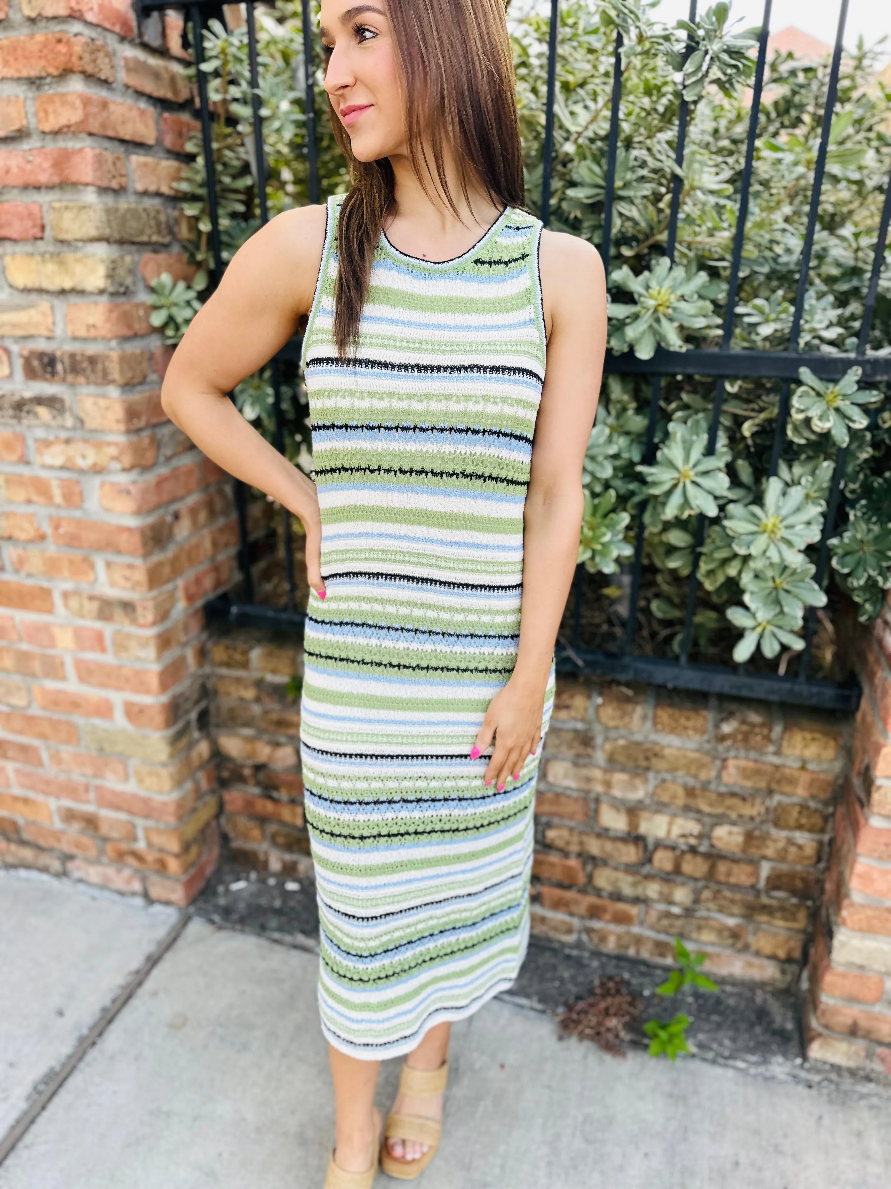 Bianca Dress- Green Combo