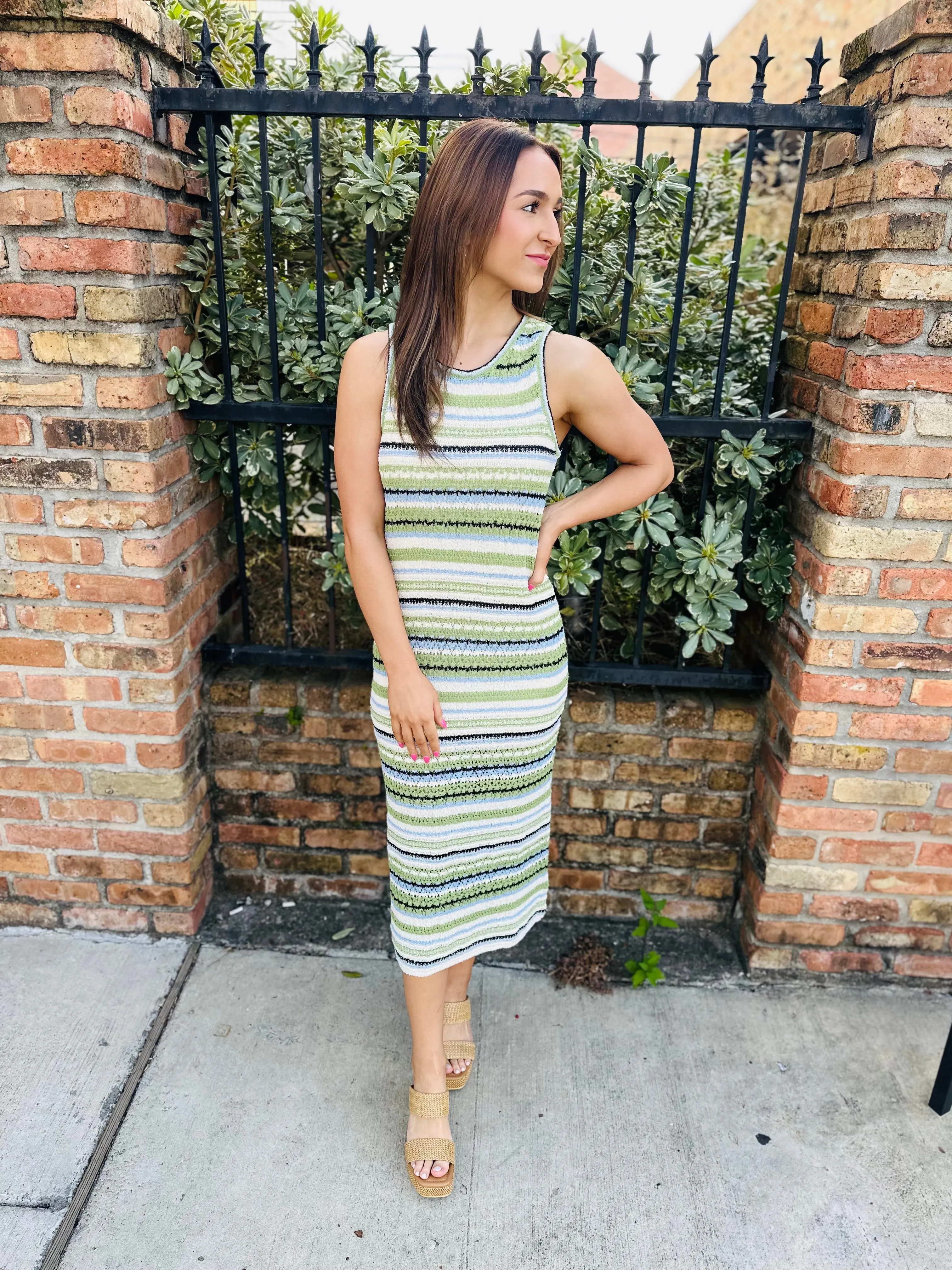 Bianca Dress- Green Combo