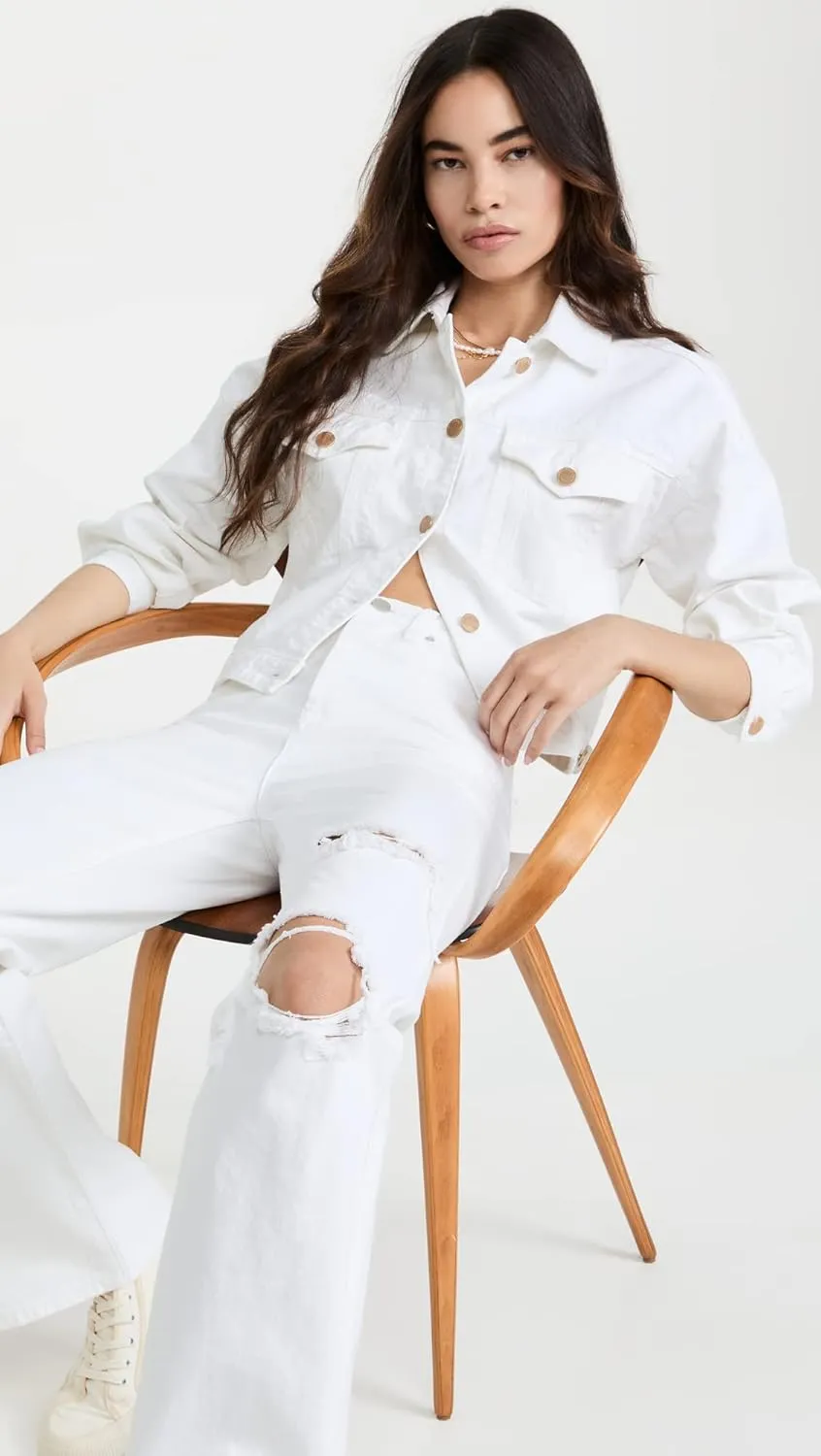 [BLANKNYC] Womens Luxury Clothing Denim Trucker JacketLuxury Clothing Denim Trucker Jacket