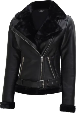 Blingsoul Womens Leather Jacket - Real Leather Winter Jackets for Women
