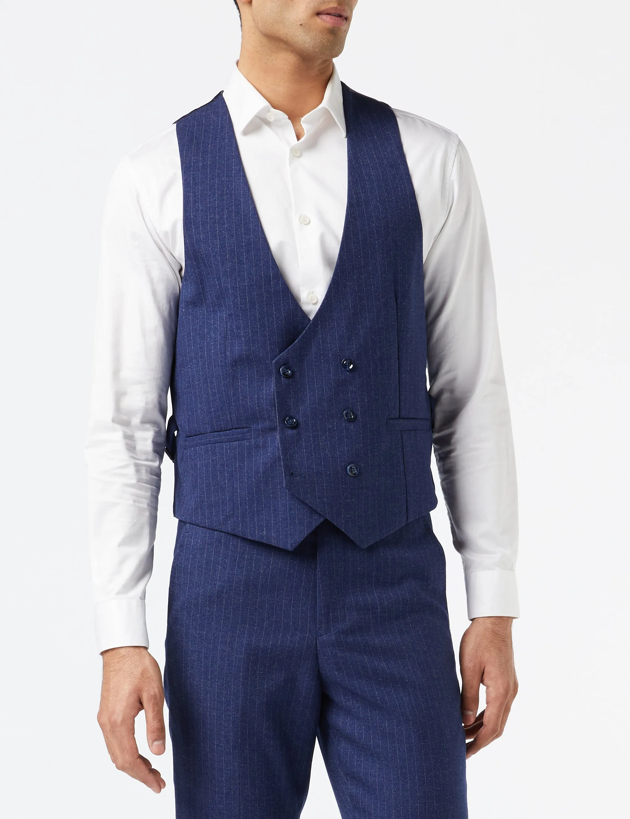Blue Pinstripe 3 Piece Suit