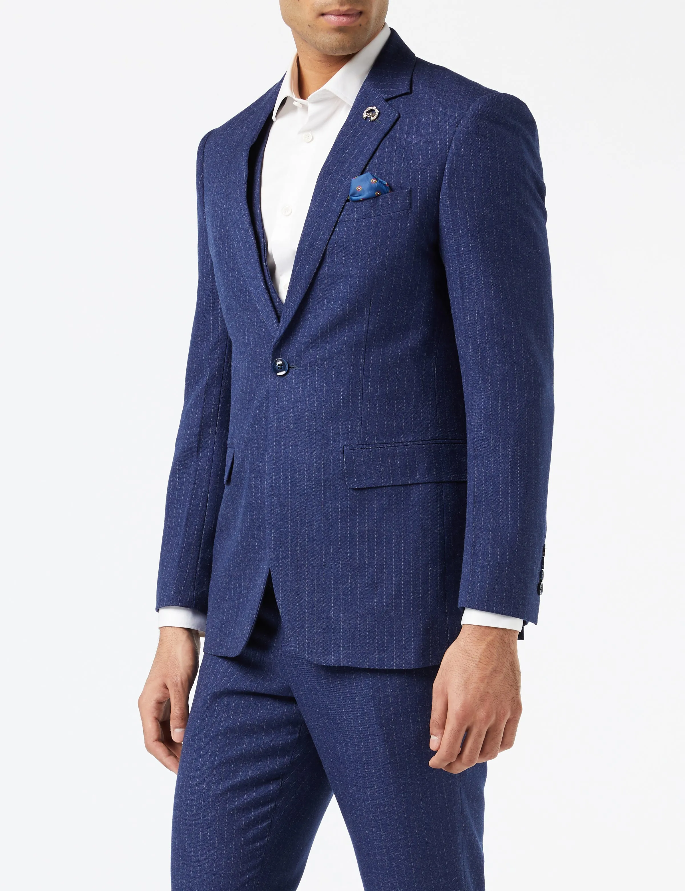 Blue Pinstripe 3 Piece Suit