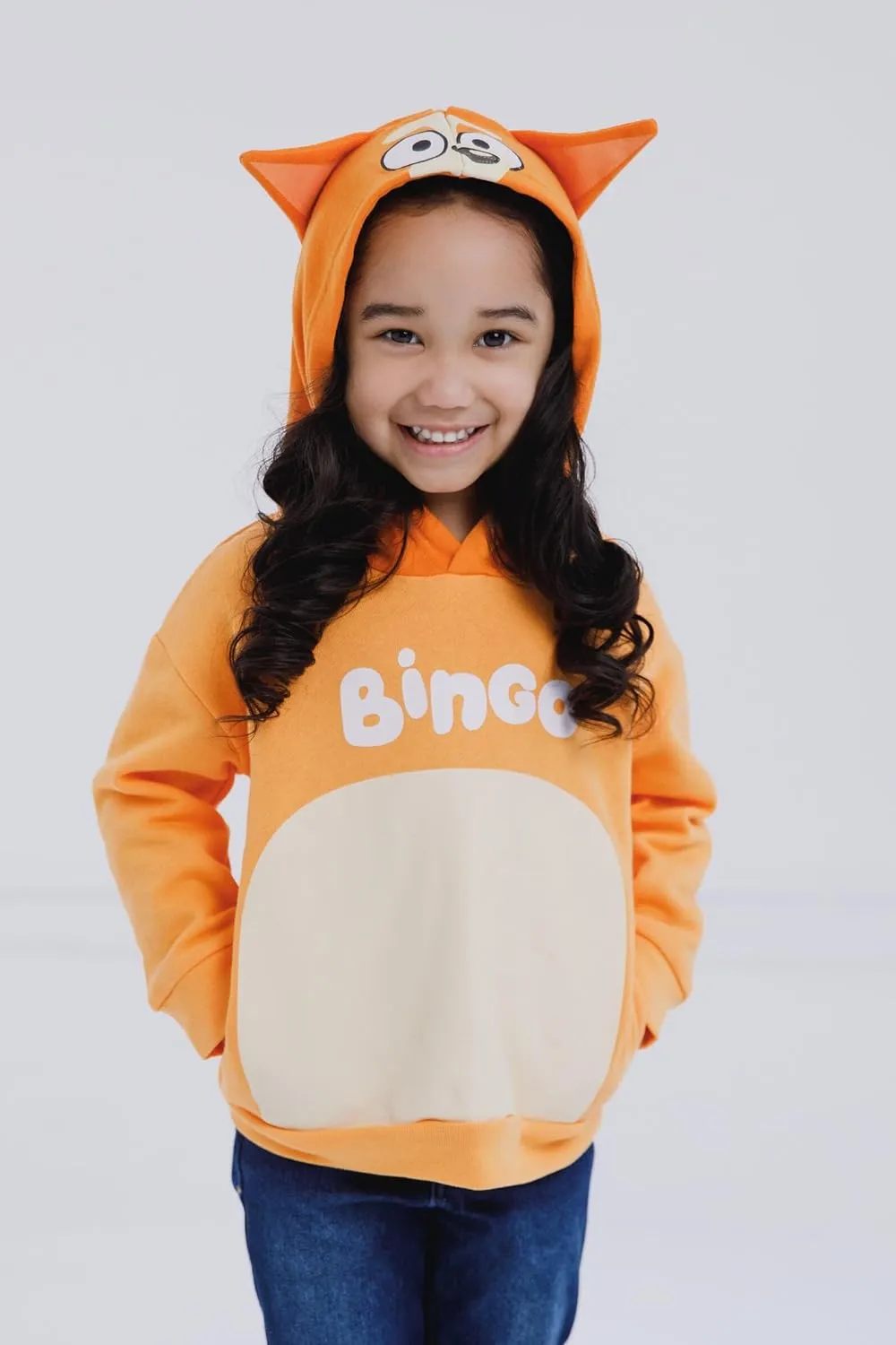 Bluey Bingo Dad Mom Fleece Matching Family Cosplay Pullover Hoodie Infant to Little Kid