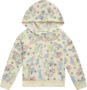 Bluey Cozy Sherpa Zip Up Cosplay Hoodie Toddler to Big Kid Sizes (2T - 10-12)
