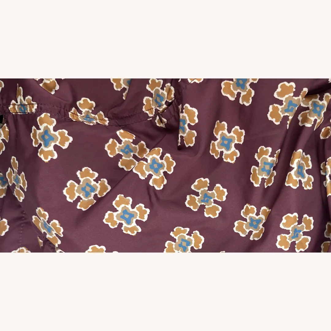 Burgundy Floral Swim Shorts