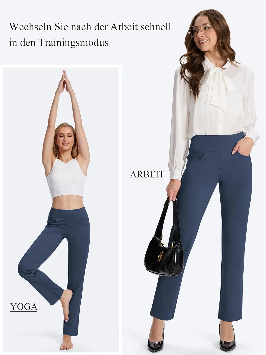 Buttery Soft Women's Bootcut Yoga Pants with 4 Pockets Tummy Control Workout Bootleg Work Pants