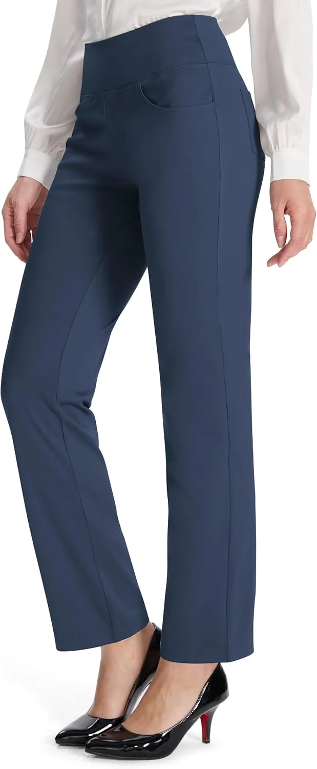Buttery Soft Women's Bootcut Yoga Pants with 4 Pockets Tummy Control Workout Bootleg Work Pants