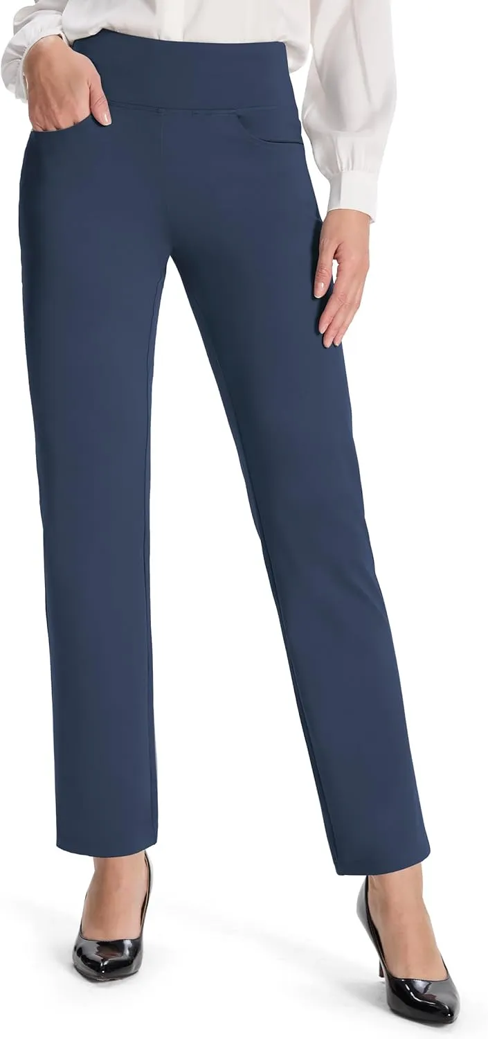 Buttery Soft Women's Bootcut Yoga Pants with 4 Pockets Tummy Control Workout Bootleg Work Pants