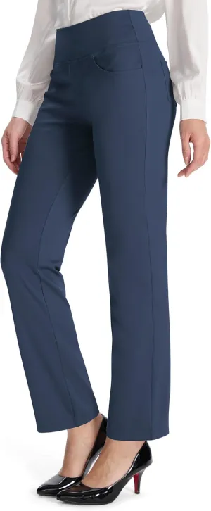 Buttery Soft Women's Bootcut Yoga Pants with 4 Pockets Tummy Control Workout Bootleg Work Pants