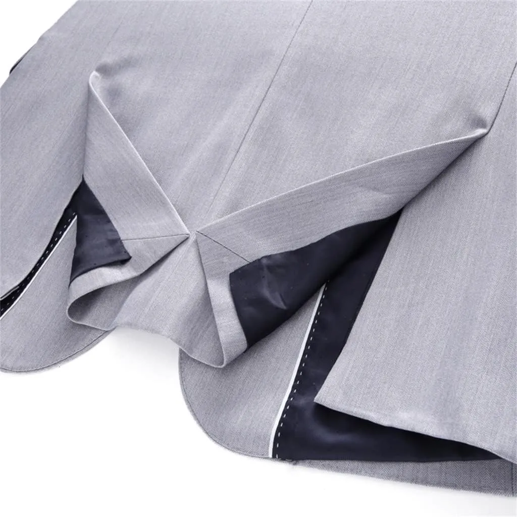 Button Two-Piece Men's Suit Suit Fashion Casual Suit Business Formal Jacket Pants Suit(L)