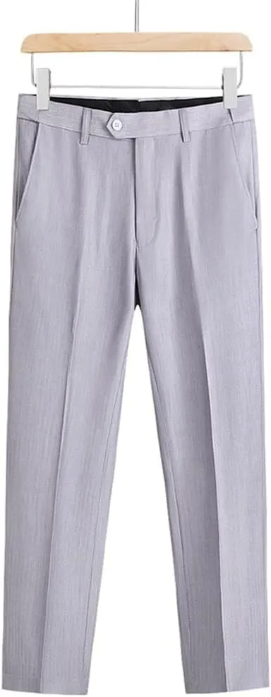 Button Two-Piece Men's Suit Suit Fashion Casual Suit Business Formal Jacket Pants Suit(L)