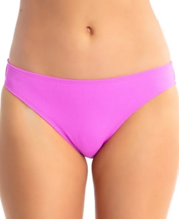 California Waves Stretch Lined Moderate Coverage Ribbed Bikini Hipster