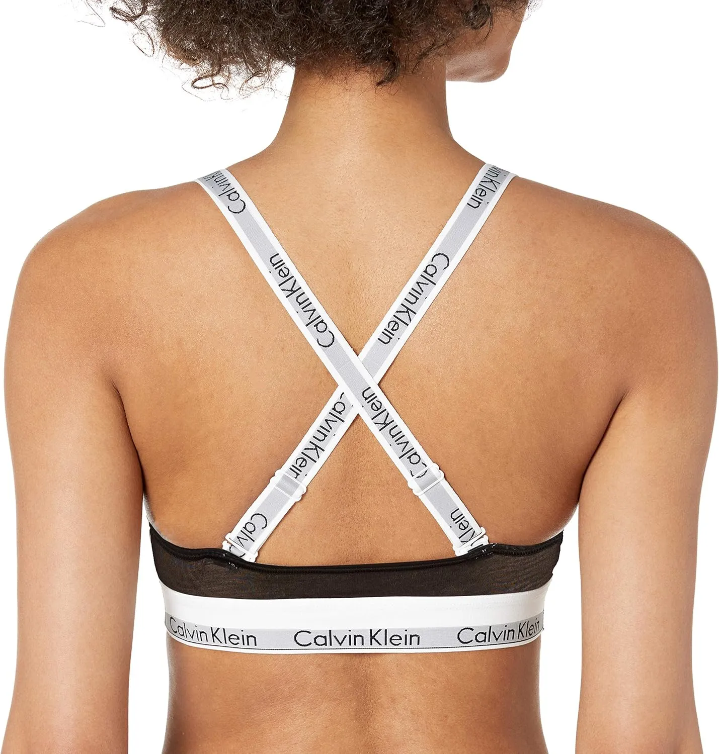 Calvin Klein Women's Modern Cotton Unlined Triangle Crossback Bralette