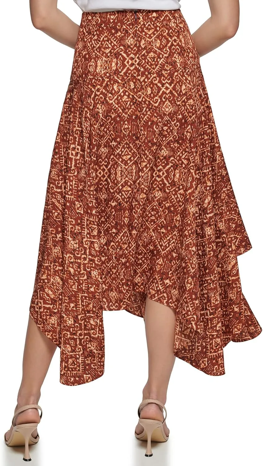 Calvin Klein Women's Plus Sportswear Soft Flowy Print Skirt