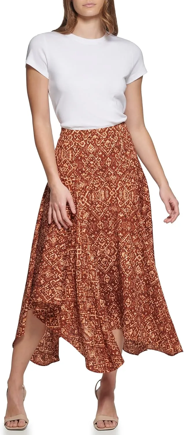 Calvin Klein Women's Plus Sportswear Soft Flowy Print Skirt