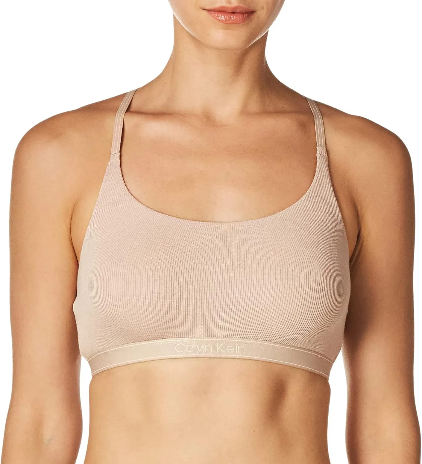 Calvin Klein Women's Pure Ribbed Natural Lift Unlined Bralette