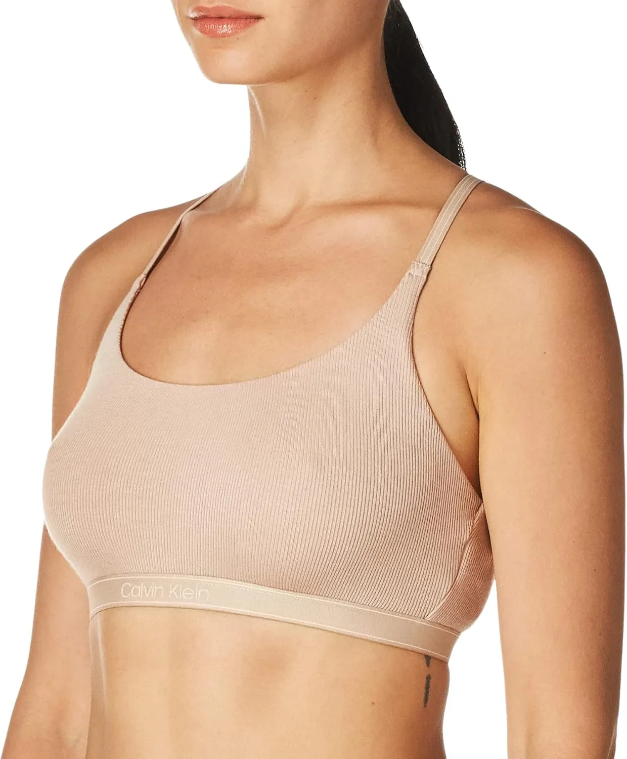 Calvin Klein Women's Pure Ribbed Natural Lift Unlined Bralette