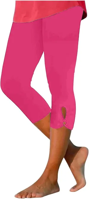 Capri Leggings for Women 2025 Stretch Capri Pants Plus Size Capris Summer Capris High Waisted Soft Yoga Pants Trendy