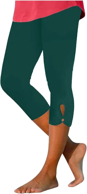 Capri Leggings for Women 2025 Stretch Capri Pants Plus Size Capris Summer Capris High Waisted Soft Yoga Pants Trendy