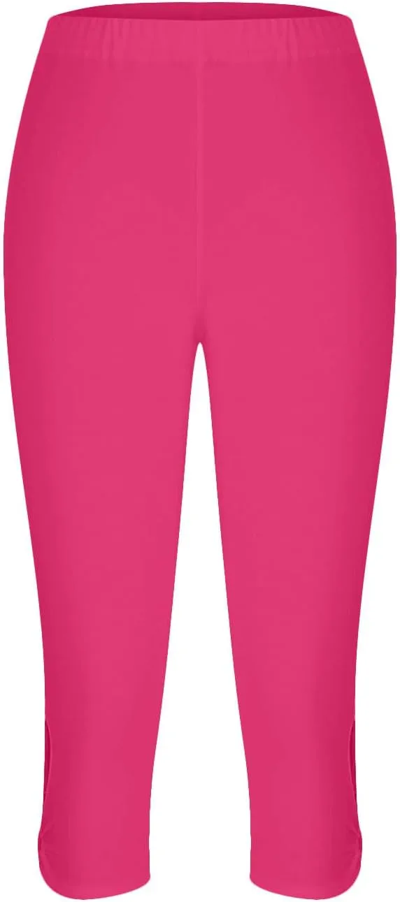 Capri Leggings for Women 2025 Stretch Capri Pants Plus Size Capris Summer Capris High Waisted Soft Yoga Pants Trendy