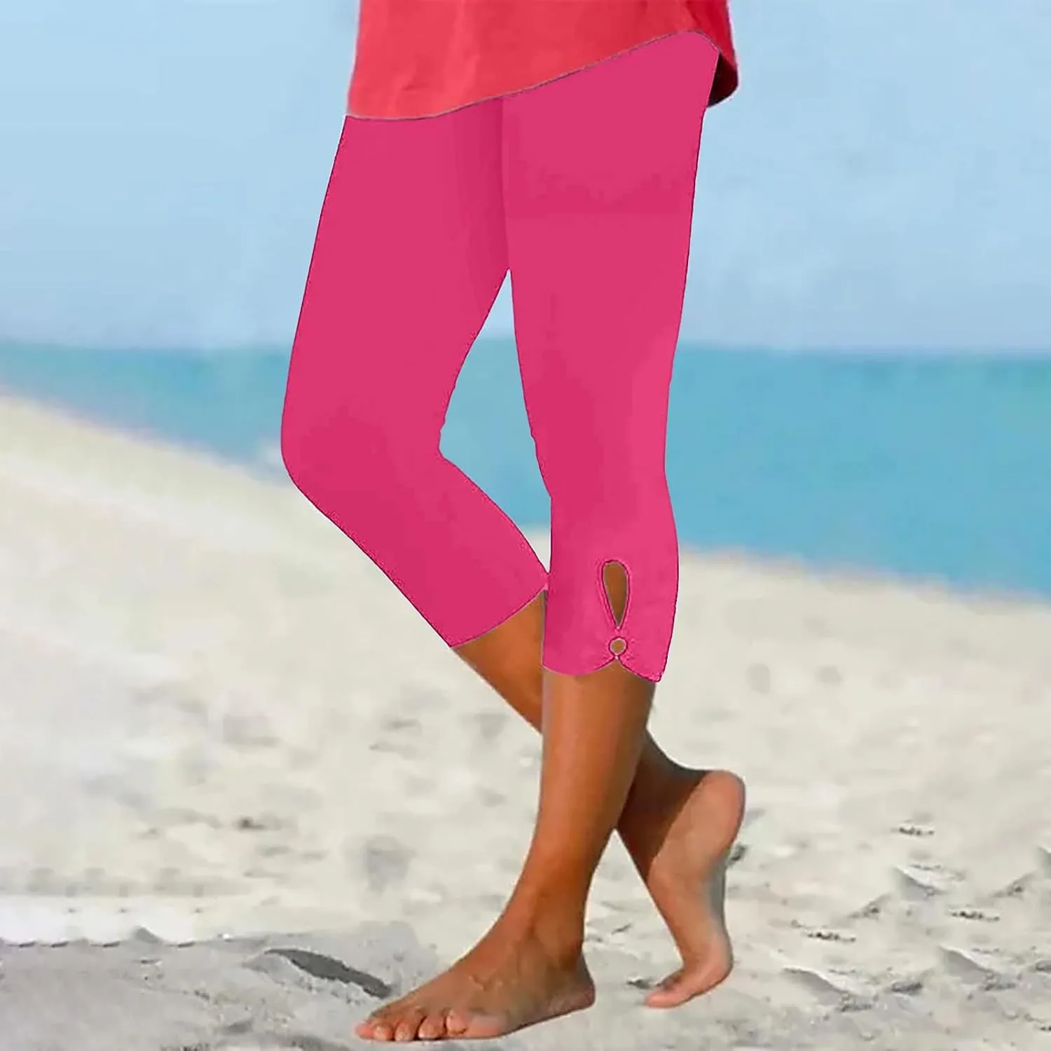 Capri Leggings for Women 2025 Stretch Capri Pants Plus Size Capris Summer Capris High Waisted Soft Yoga Pants Trendy