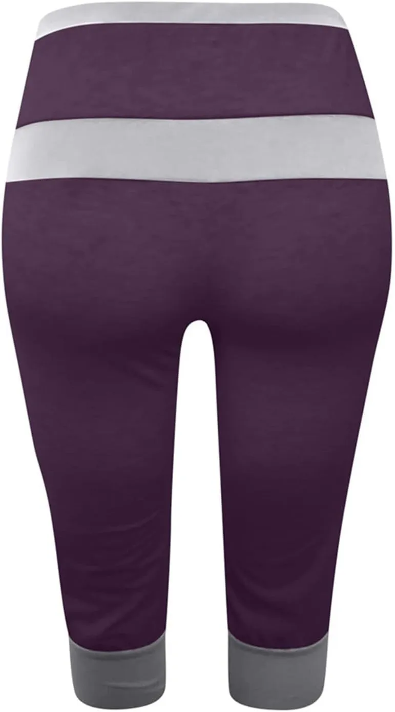 Capri Pants for Women Stretch Drawstring Low Rise Jogger Pants Comfy Soft Lounge Cropped Yoga Pants with Pockets