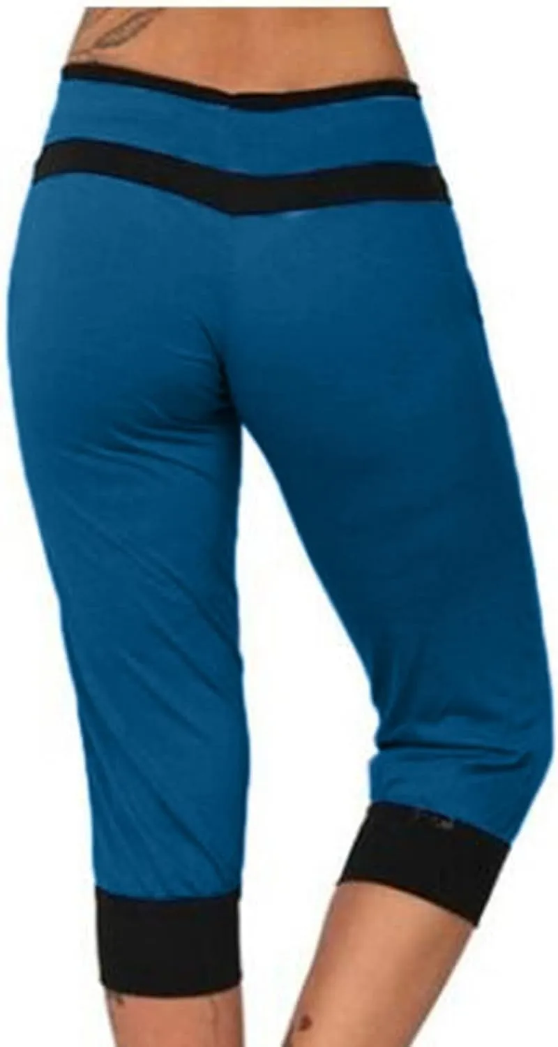 Capri Pants for Women Stretch Drawstring Low Rise Jogger Pants Comfy Soft Lounge Cropped Yoga Pants with Pockets