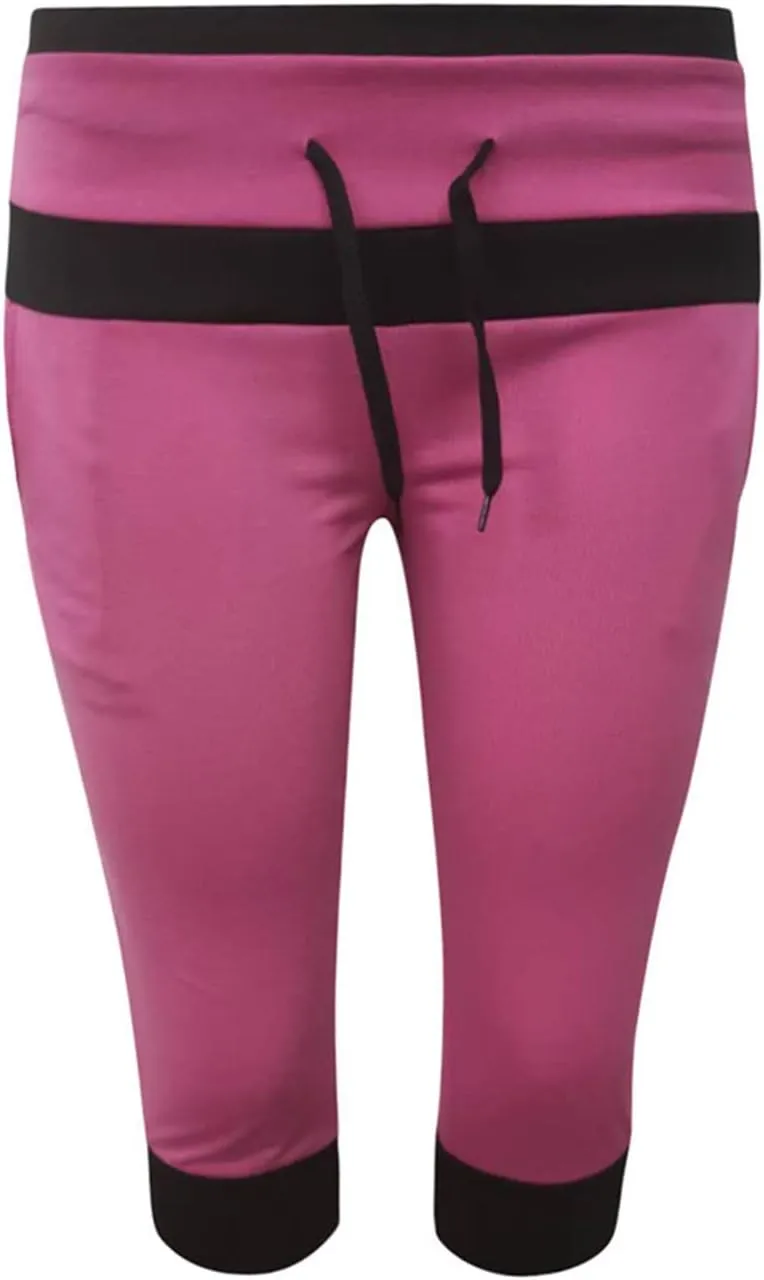 Capri Pants for Women Stretch Drawstring Low Rise Jogger Pants Comfy Soft Lounge Cropped Yoga Pants with Pockets