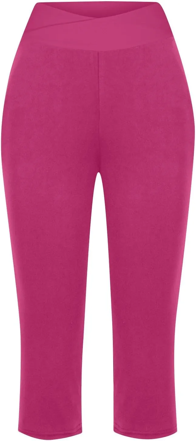 Capris Pants for Women High Waist Stretchy Comfy Pants Lightweight Breathable Smooth Soft Workout Trousers Outfit