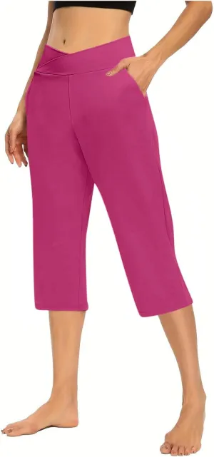 Capris Pants for Women High Waist Stretchy Comfy Pants Lightweight Breathable Smooth Soft Workout Trousers Outfit