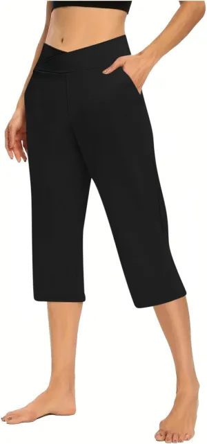 Capris Pants for Women High Waist Stretchy Comfy Pants Lightweight Breathable Smooth Soft Workout Trousers Outfit