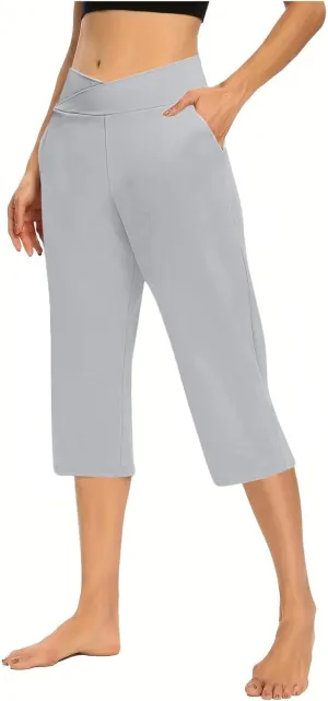 Capris Pants for Women High Waist Stretchy Comfy Pants Lightweight Breathable Smooth Soft Workout Trousers Outfit