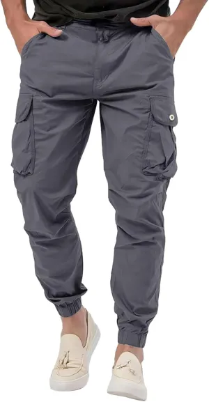Cargo Pants for Men Relaxed Fit Big and Tall Button Casual Tactical Pants Lightweight Stretch Hiking Trousers with Pockets