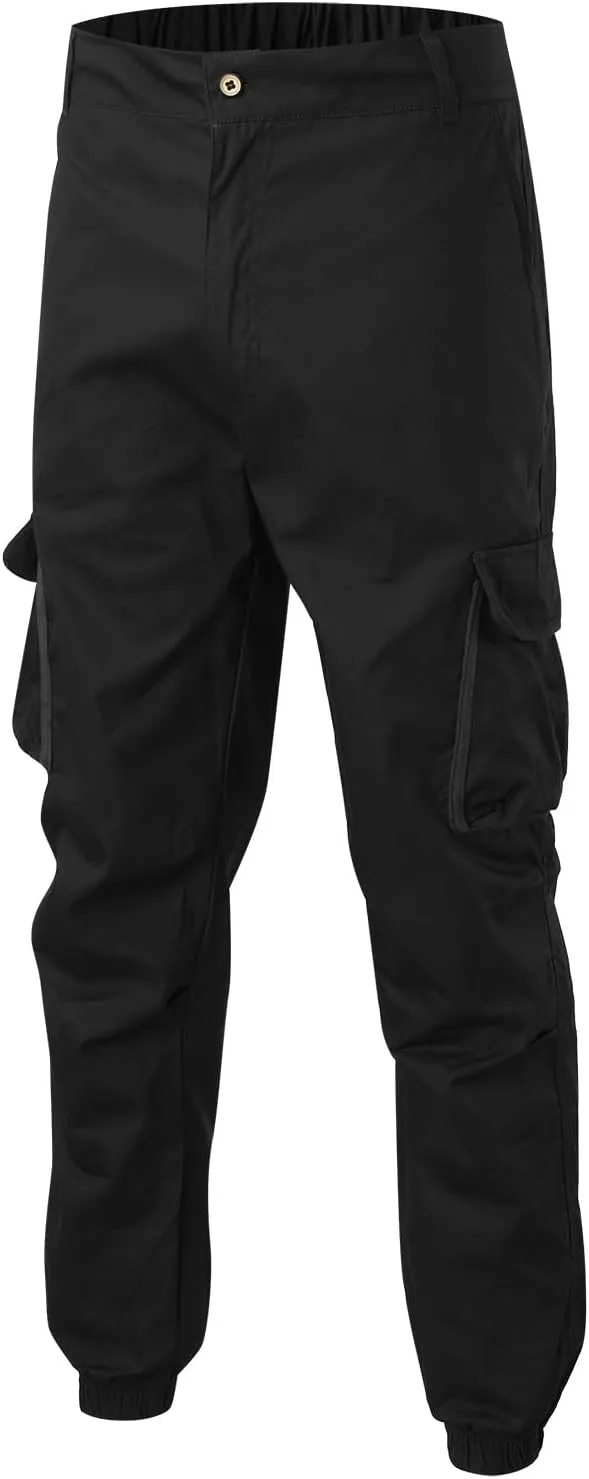 Cargo Pants for Men Relaxed Fit Big and Tall Button Casual Tactical Pants Lightweight Stretch Hiking Trousers with Pockets