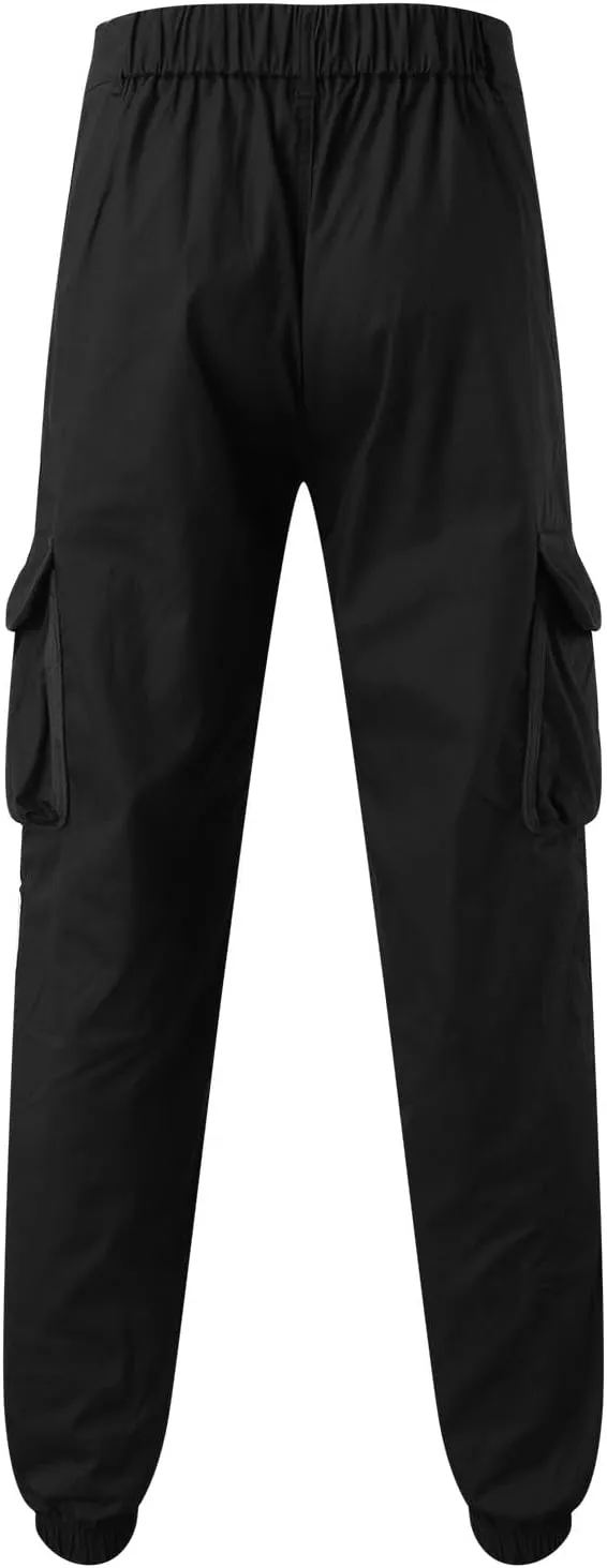 Cargo Pants for Men Relaxed Fit Big and Tall Button Casual Tactical Pants Lightweight Stretch Hiking Trousers with Pockets