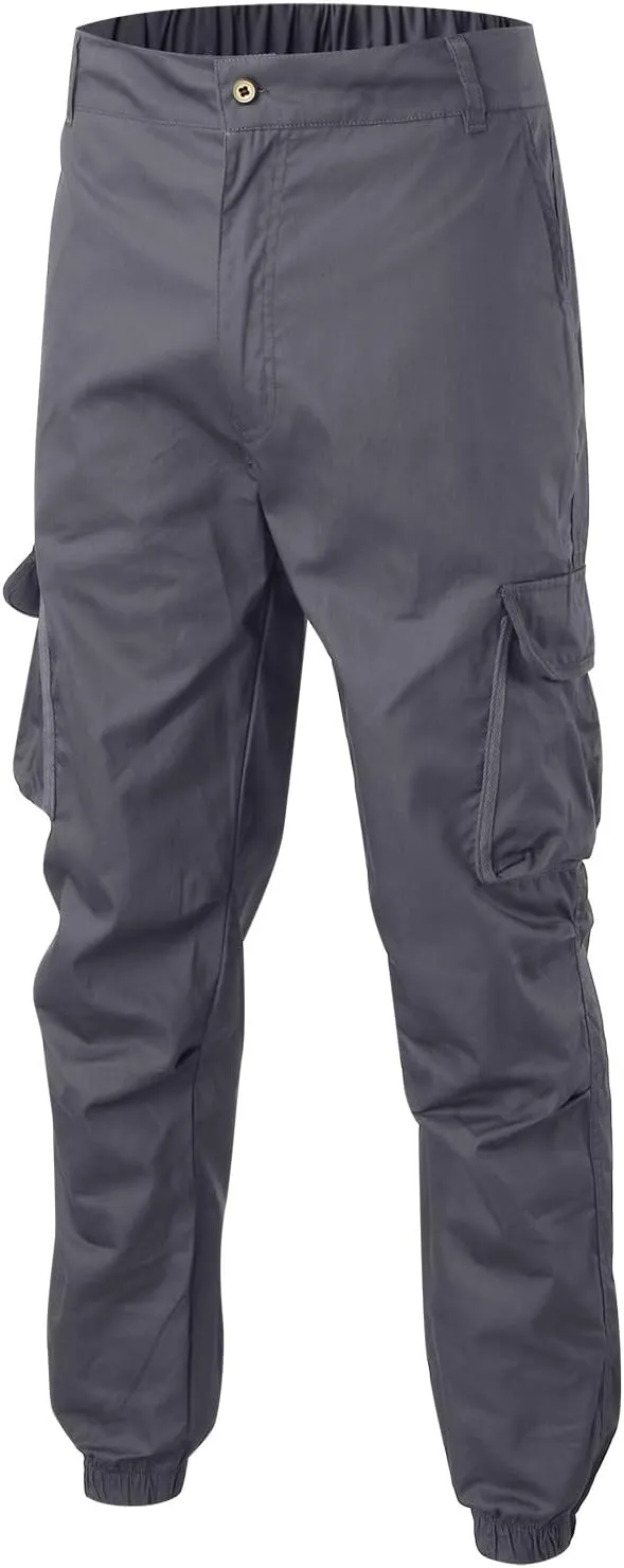 Cargo Pants for Men Relaxed Fit Big and Tall Button Casual Tactical Pants Lightweight Stretch Hiking Trousers with Pockets