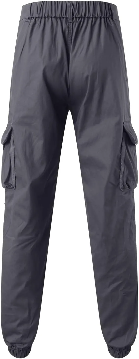 Cargo Pants for Men Relaxed Fit Big and Tall Button Casual Tactical Pants Lightweight Stretch Hiking Trousers with Pockets
