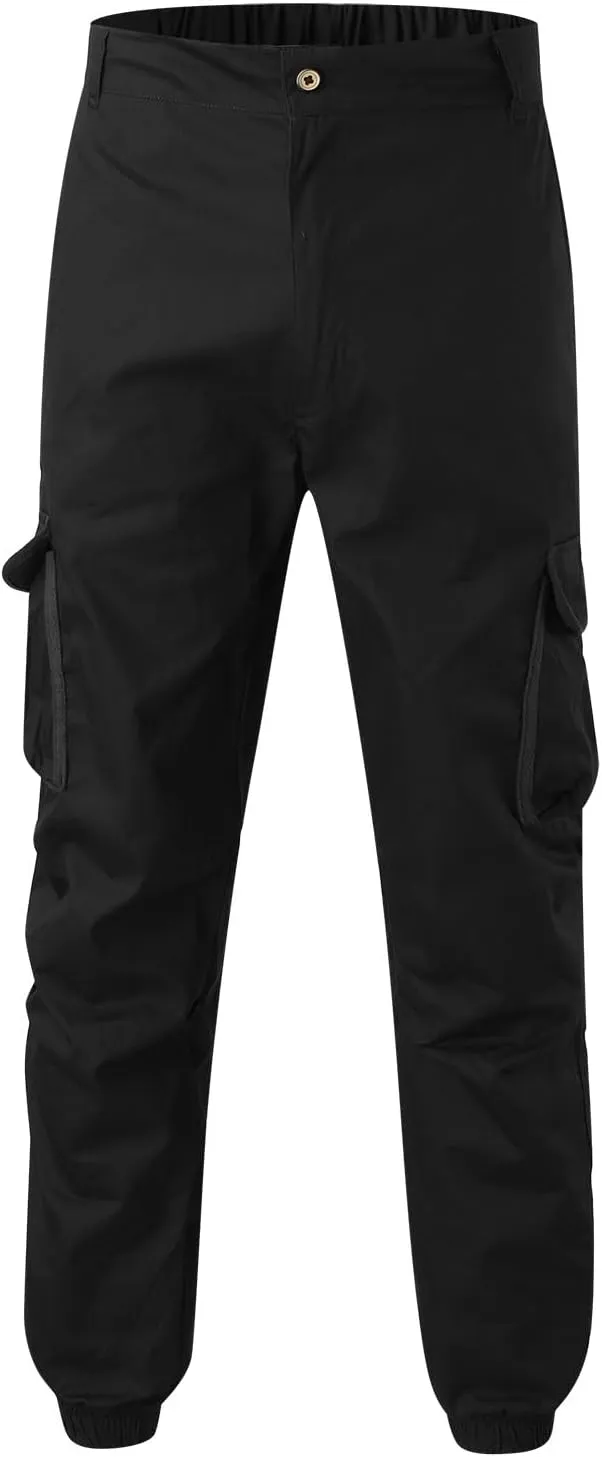 Cargo Pants for Men Relaxed Fit Big and Tall Button Casual Tactical Pants Lightweight Stretch Hiking Trousers with Pockets