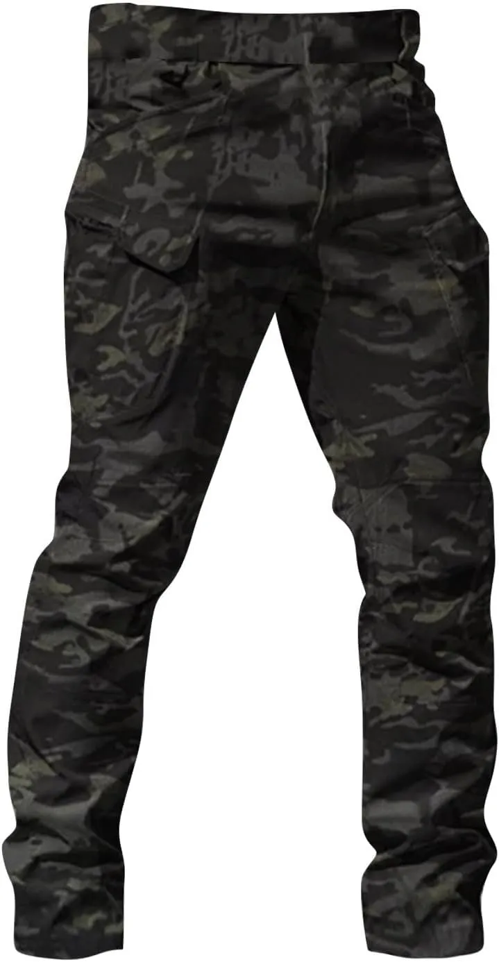 Cargo Pants Men Baggy Ripstop Stretch Pants Multi Pockets Tapered Fit Pants Big and Tall Tactical Trousers Fashion