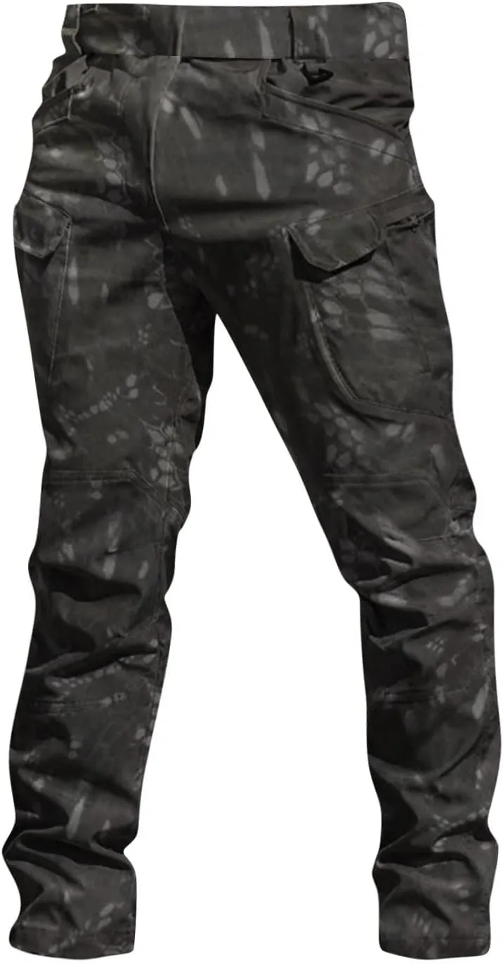 Cargo Pants Men Baggy Ripstop Stretch Pants Multi Pockets Tapered Fit Pants Big and Tall Tactical Trousers Fashion