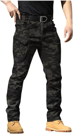 Cargo Pants Men Baggy Ripstop Stretch Pants Multi Pockets Tapered Fit Pants Big and Tall Tactical Trousers Fashion