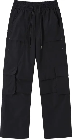 Cargo Pants Men Outdoor Stretch Overalls with Large Pockets Loose Soft Pants Rainproof Mens Big and Tall Cargo Pants