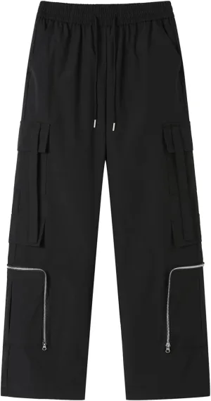 Cargo Pants Men Outdoor Stretch Overalls with Large Pockets Loose Soft Pants Rainproof Mens Big and Tall Cargo Pants