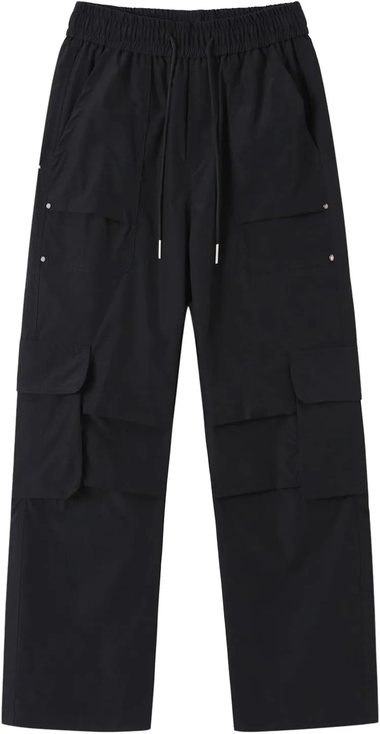 Cargo Pants Men Outdoor Stretch Overalls with Large Pockets Loose Soft Pants Rainproof Mens Big and Tall Cargo Pants