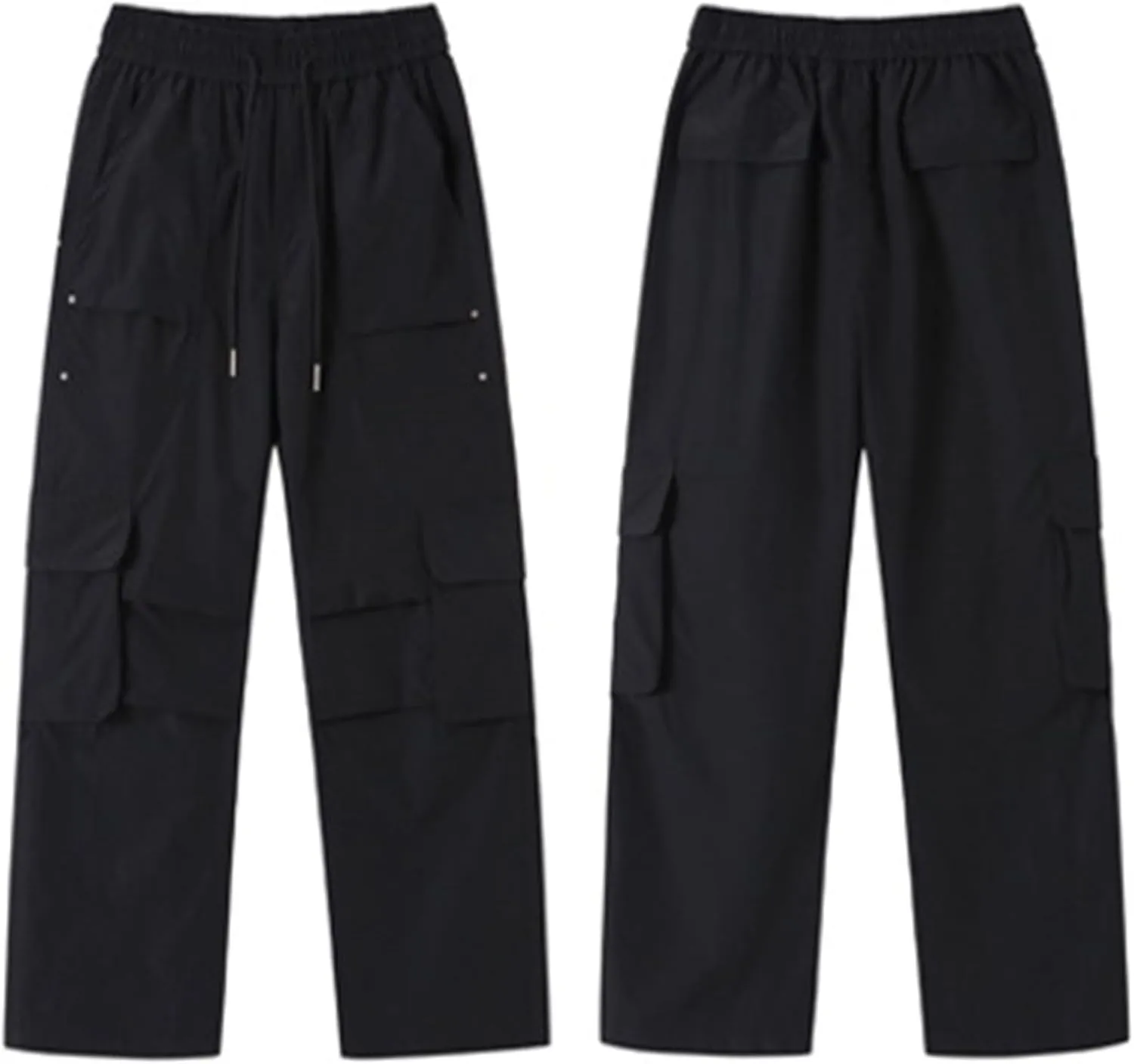 Cargo Pants Men Outdoor Stretch Overalls with Large Pockets Loose Soft Pants Rainproof Mens Big and Tall Cargo Pants