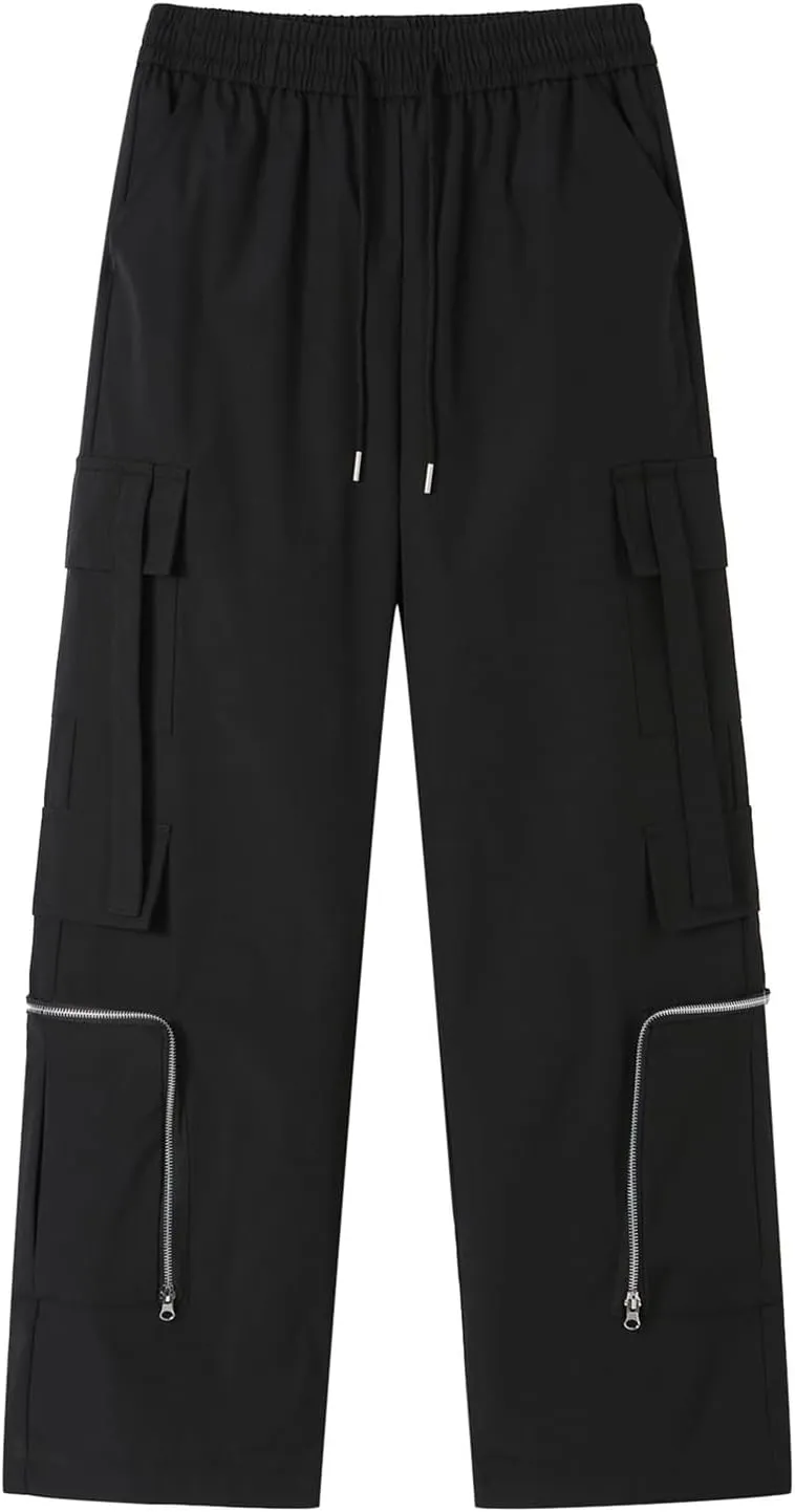 Cargo Pants Men Outdoor Stretch Overalls with Large Pockets Loose Soft Pants Rainproof Mens Big and Tall Cargo Pants