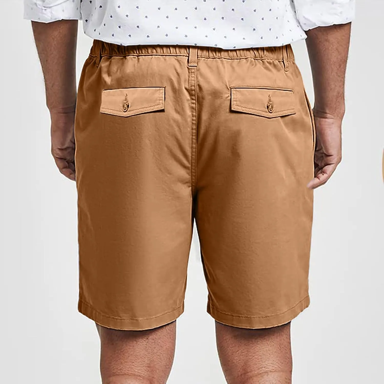 Cargo Shorts Men Summer Elastic Waist Wide Leg Shorts Baggy Comfy Classic Outdoor Quick Dry Hiking Pants with Pockets