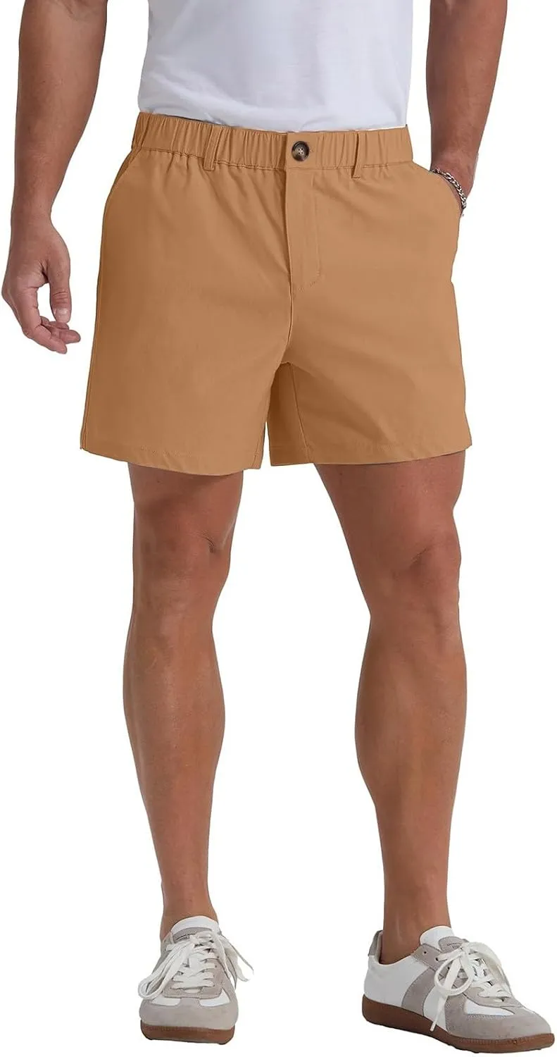 Cargo Shorts Men Summer Elastic Waist Wide Leg Shorts Baggy Comfy Classic Outdoor Quick Dry Hiking Pants with Pockets
