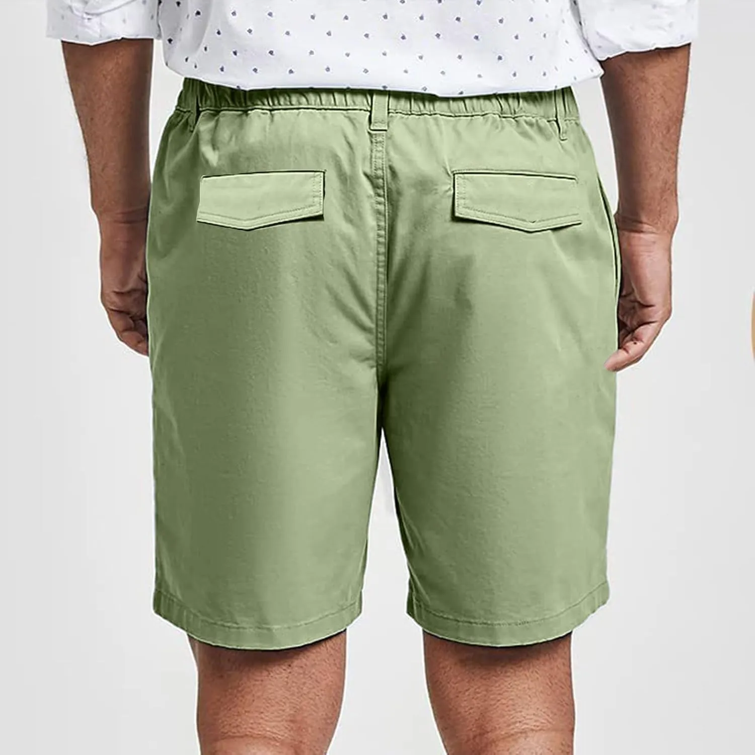 Cargo Shorts Men Summer Elastic Waist Wide Leg Shorts Baggy Comfy Classic Outdoor Quick Dry Hiking Pants with Pockets