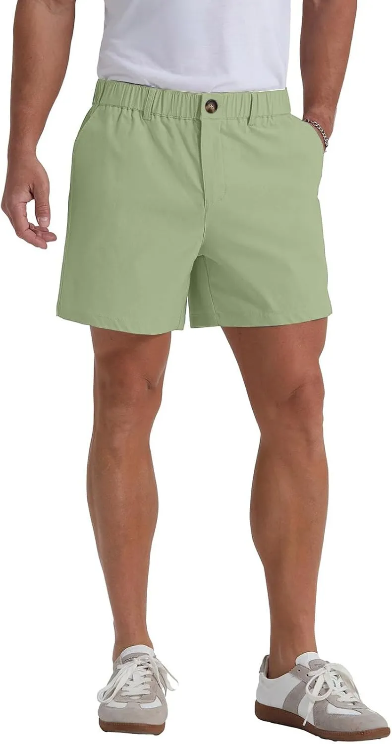 Cargo Shorts Men Summer Elastic Waist Wide Leg Shorts Baggy Comfy Classic Outdoor Quick Dry Hiking Pants with Pockets